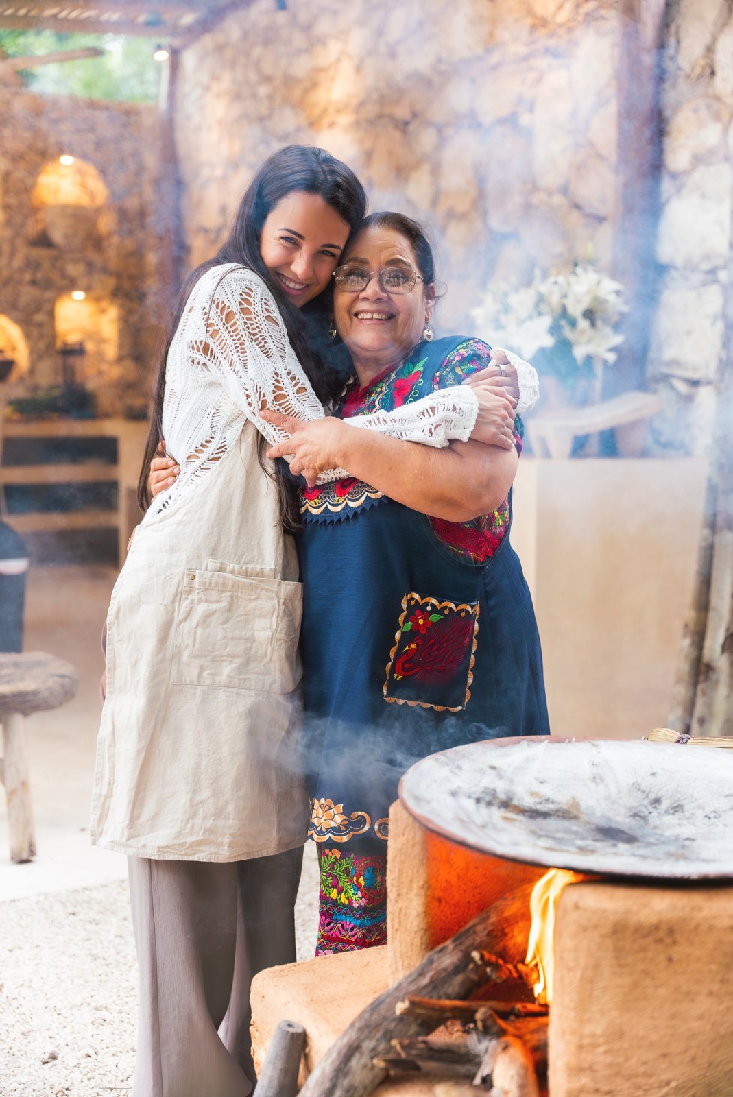 Dr. Emilie Vos with a local chef, Tulum culinary retreat